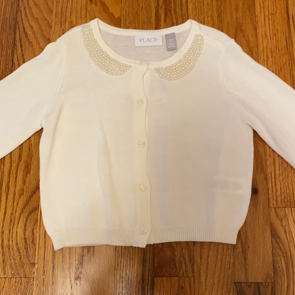 NWT girls white cardigan